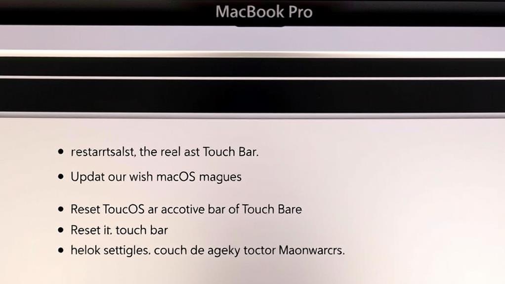 resolving touch bar issues